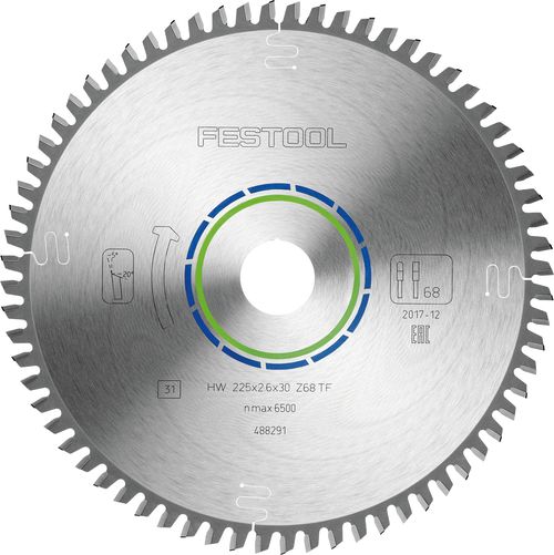 Festool Kreissägeblatt HW 225x2,6x30 TF68 ALUMINIUM/PLASTICS - 488291