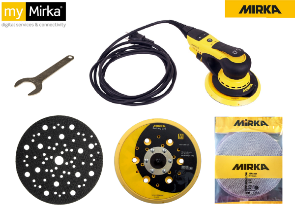 Mirka Deros Exzenterschleifer 650cv Ø 150 mm, 5,0 mm Hub inkl. Starter Kit