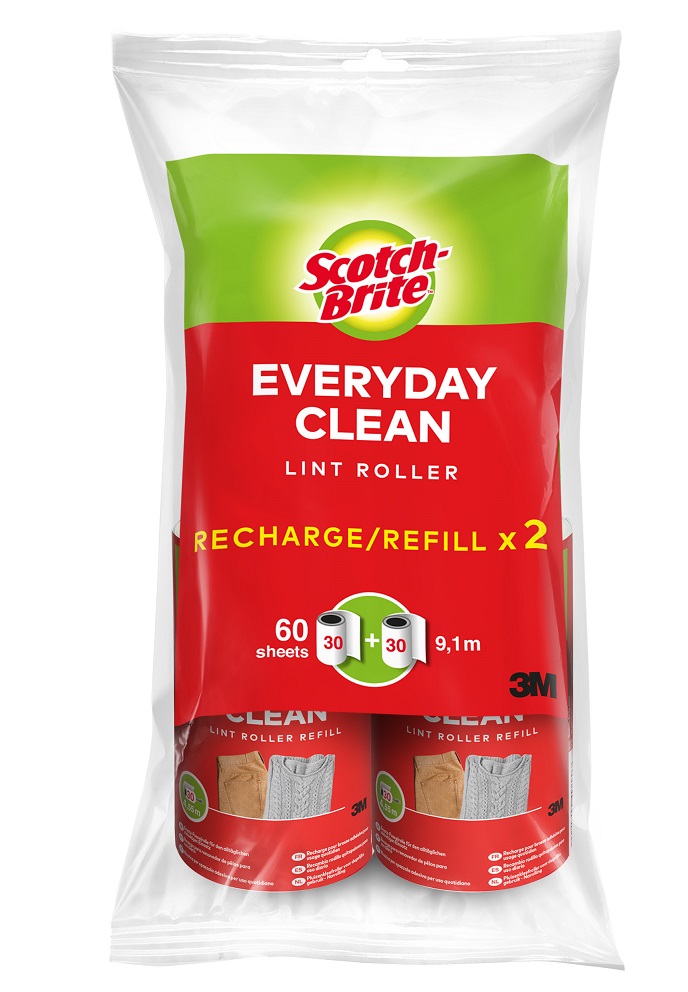   Scotch-Brite™ Everyday Clean Ersatz-Fusselrolle, 30 Blatt, 2/Packung