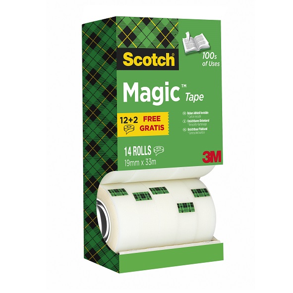   Scotch® Magic™ Unsichtbares Klebeband, Vorteilspack 14 Rollen, 19 mm x 33 m