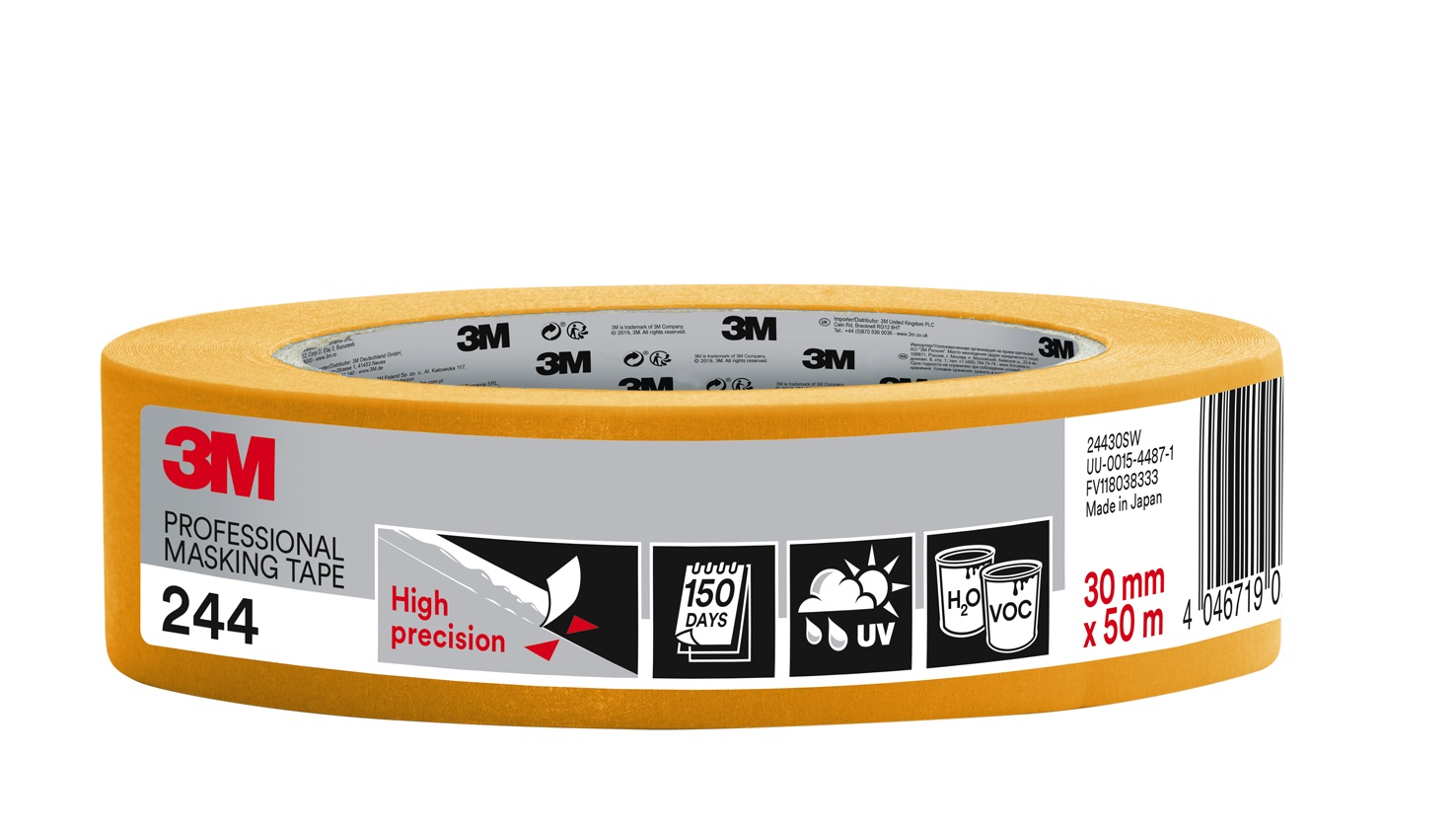   3M™ Malerabdeckband 244, 30 mm x 50 m, 1 Rolle/Packung